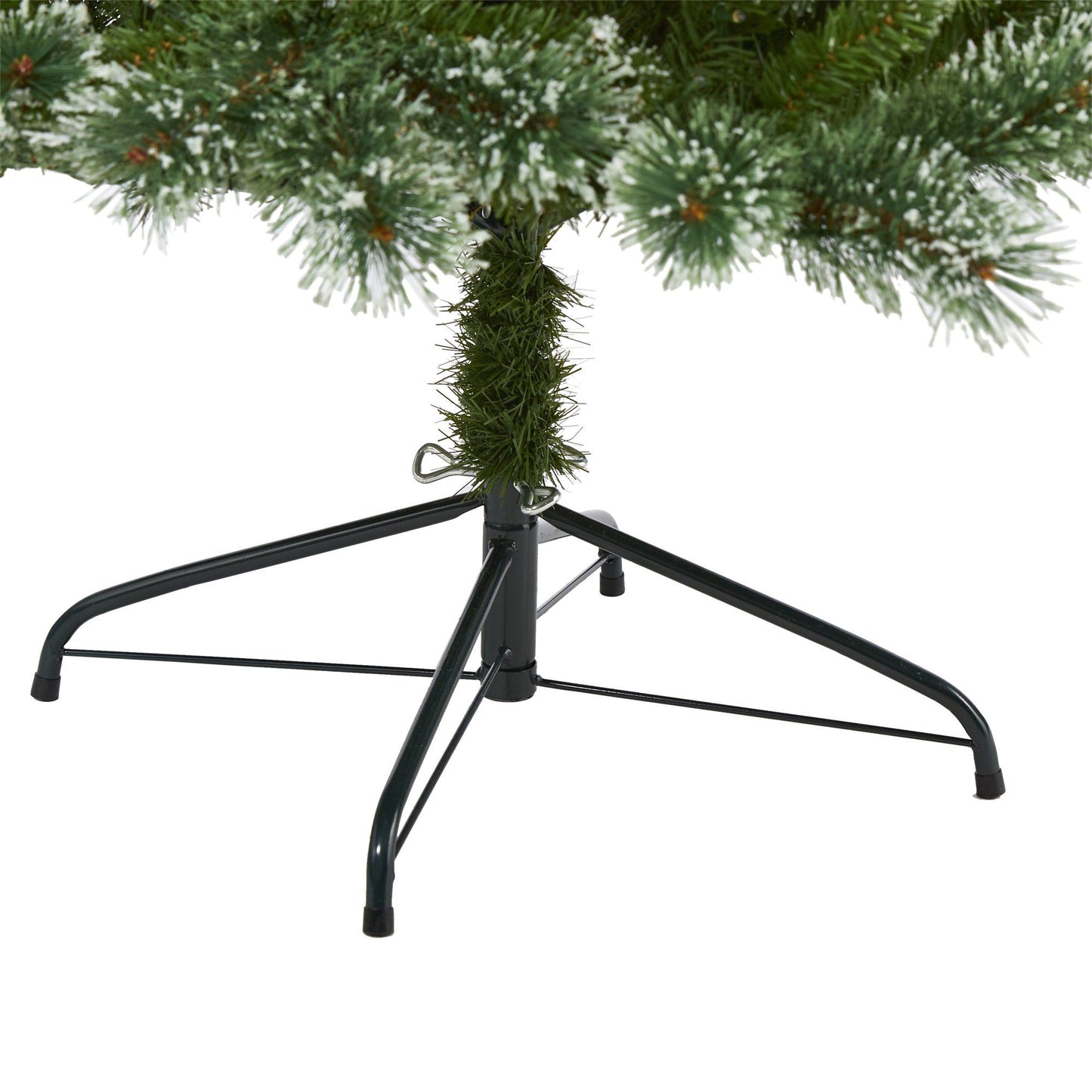 Nearly Natural 7 ft Wisconsin Slim Snow Tip Pine Christmas tree with 400 LED lights on metal stand on Tampa Home & Garden Store