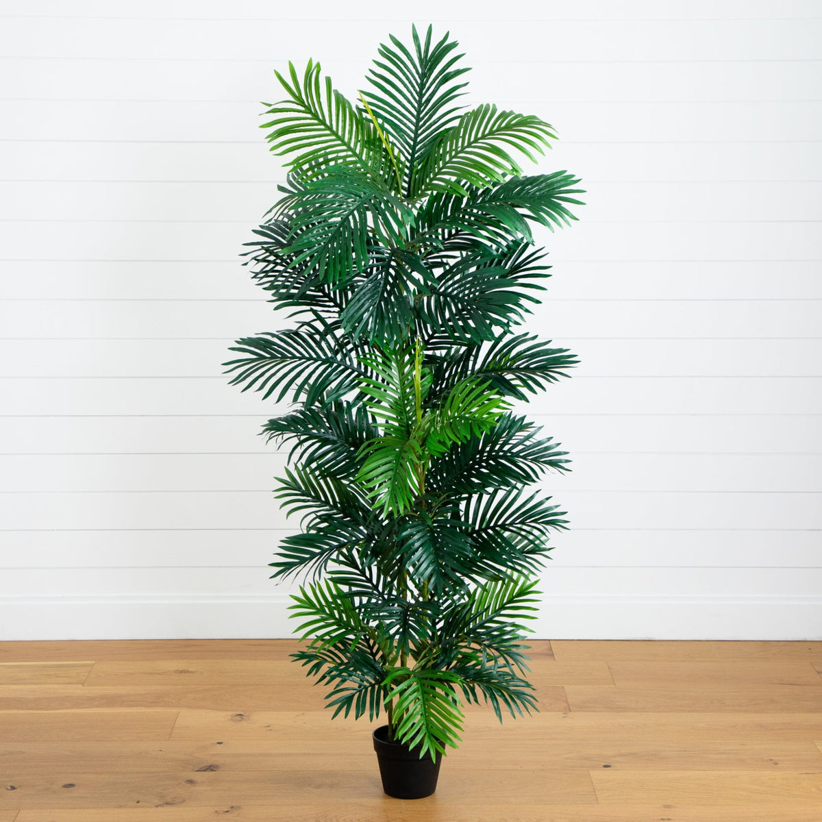 Nearly Natural 70in Areca artificial palm tree UV resistant in black pot indoor/outdoor on Tampa Home & Garden Store