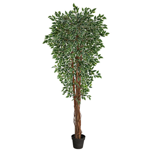 70” Variegated Ficus Artificial Tree UV Resistant (Indoor/Outdoor) - Tampa Home & Garden Store
