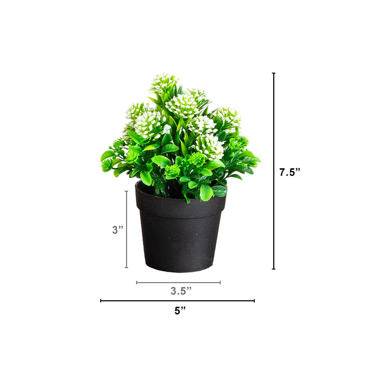 Artificial mixed flowering plant in black pot, Nearly Natural, set of 4, 7.5in tall on Tampa Home & Garden Store