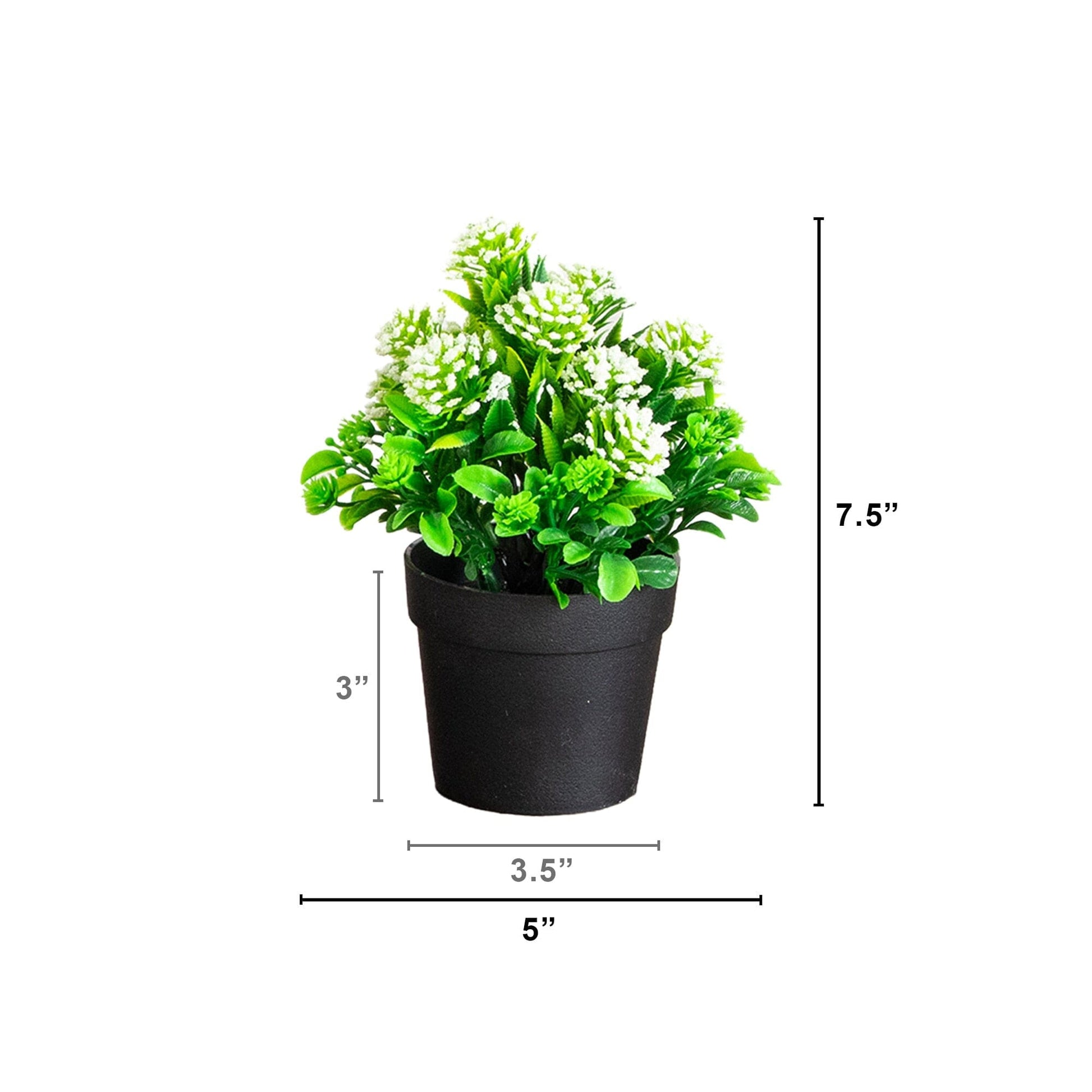 Artificial mixed flowering plant in black pot, Nearly Natural, set of 4, 7.5in tall on Tampa Home & Garden Store