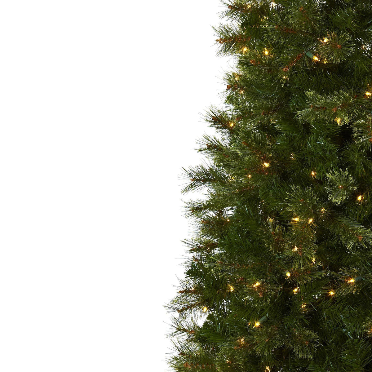 7.5’ Cashmere Slim Christmas Tree with Clear Lights, Nearly Natural green pine needles on Tampa Home & Garden Store