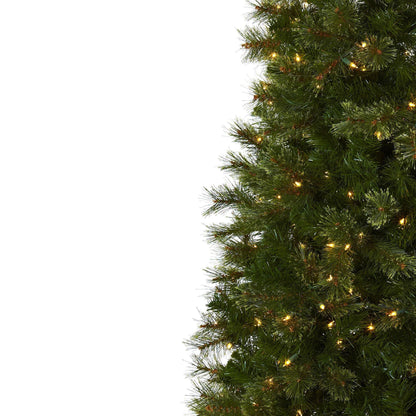 7.5’ Cashmere Slim Christmas Tree with Clear Lights, Nearly Natural green pine needles on Tampa Home & Garden Store