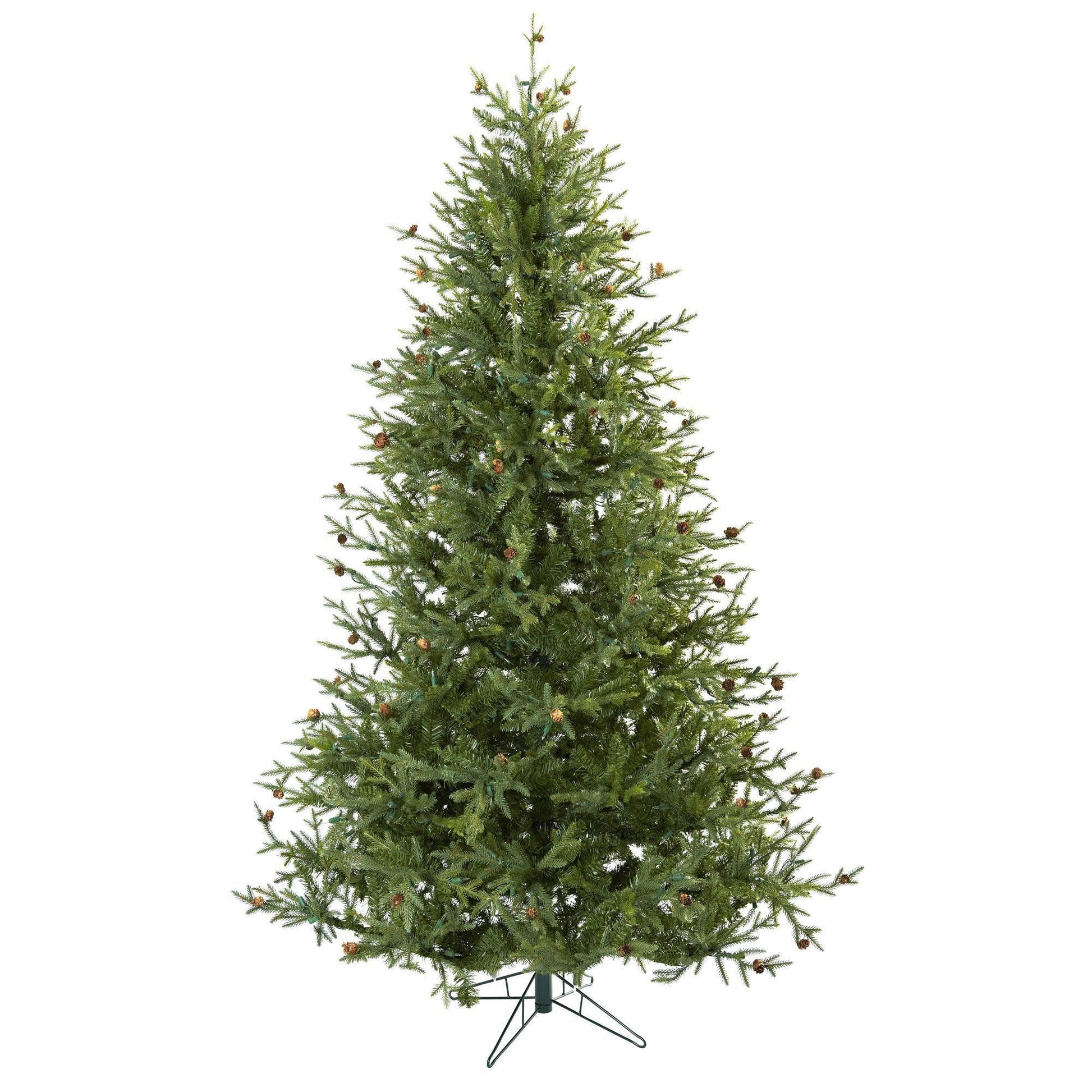 7.5 ft Nearly Natural Pine & Pine Cone Christmas Tree on metal stand on Tampa Home & Garden Store