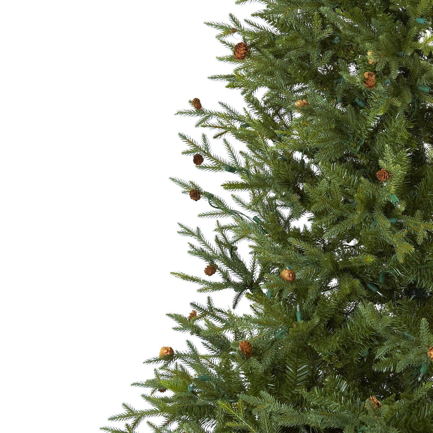 7.5’ Classic Pine & Pine Cone Christmas Tree by Nearly Natural with lifelike green needles on Tampa Home & Garden Store