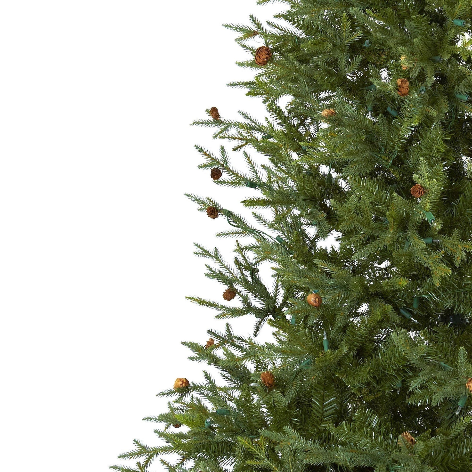 7.5’ Classic Pine & Pine Cone Christmas Tree by Nearly Natural with lifelike green needles on Tampa Home & Garden Store