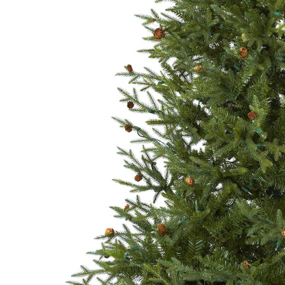 7.5’ Classic Pine & Pine Cone Christmas Tree by Nearly Natural with lifelike green needles on Tampa Home & Garden Store
