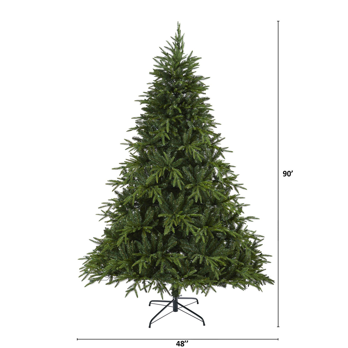 7.5 ft Colorado Mountain Fir Christmas tree with 600 LED lights and bendable branches on stand on Tampa Home & Garden Store