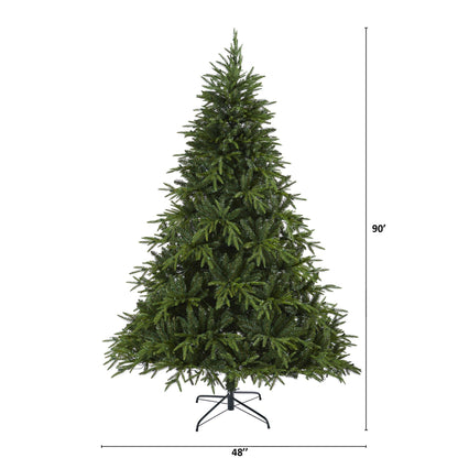 7.5 ft Colorado Mountain Fir Christmas tree with 600 LED lights and bendable branches on stand on Tampa Home & Garden Store