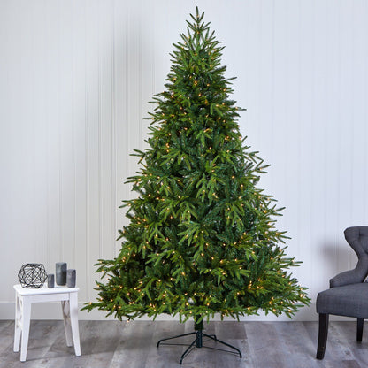 Nearly Natural 7.5' Colorado Mountain Fir artificial Christmas tree with 600 clear LED lights on Tampa Home & Garden Store