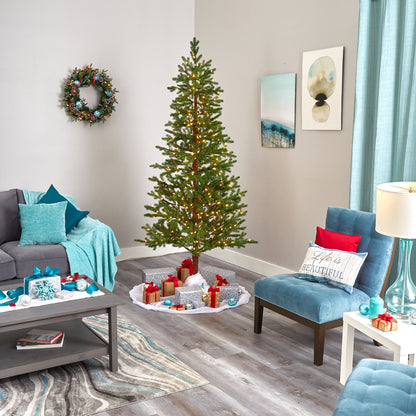 7.5' Fairbanks Fir artificial Christmas Tree by Nearly Natural with 350 clear warm lights on Tampa Home & Garden Store