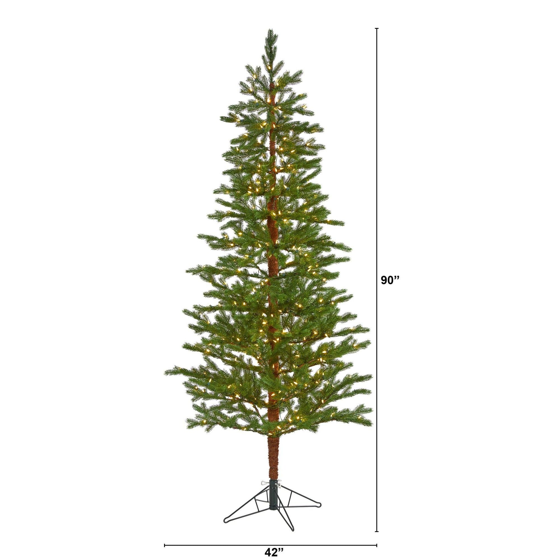 7.5' Fairbanks Fir artificial Christmas tree by Nearly Natural with 350 clear warm lights on Tampa Home & Garden Store