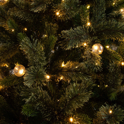 7.5' Nearly Natural artificial Christmas tree with 450 warm white globe bulbs and LED lights on Tampa Home & Garden Store