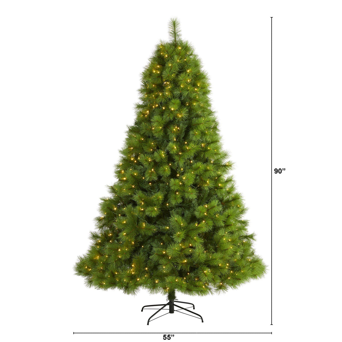 7.5 ft green Scotch Pine artificial Christmas tree with 550 clear LED lights by Nearly Natural on Tampa Home & Garden Store