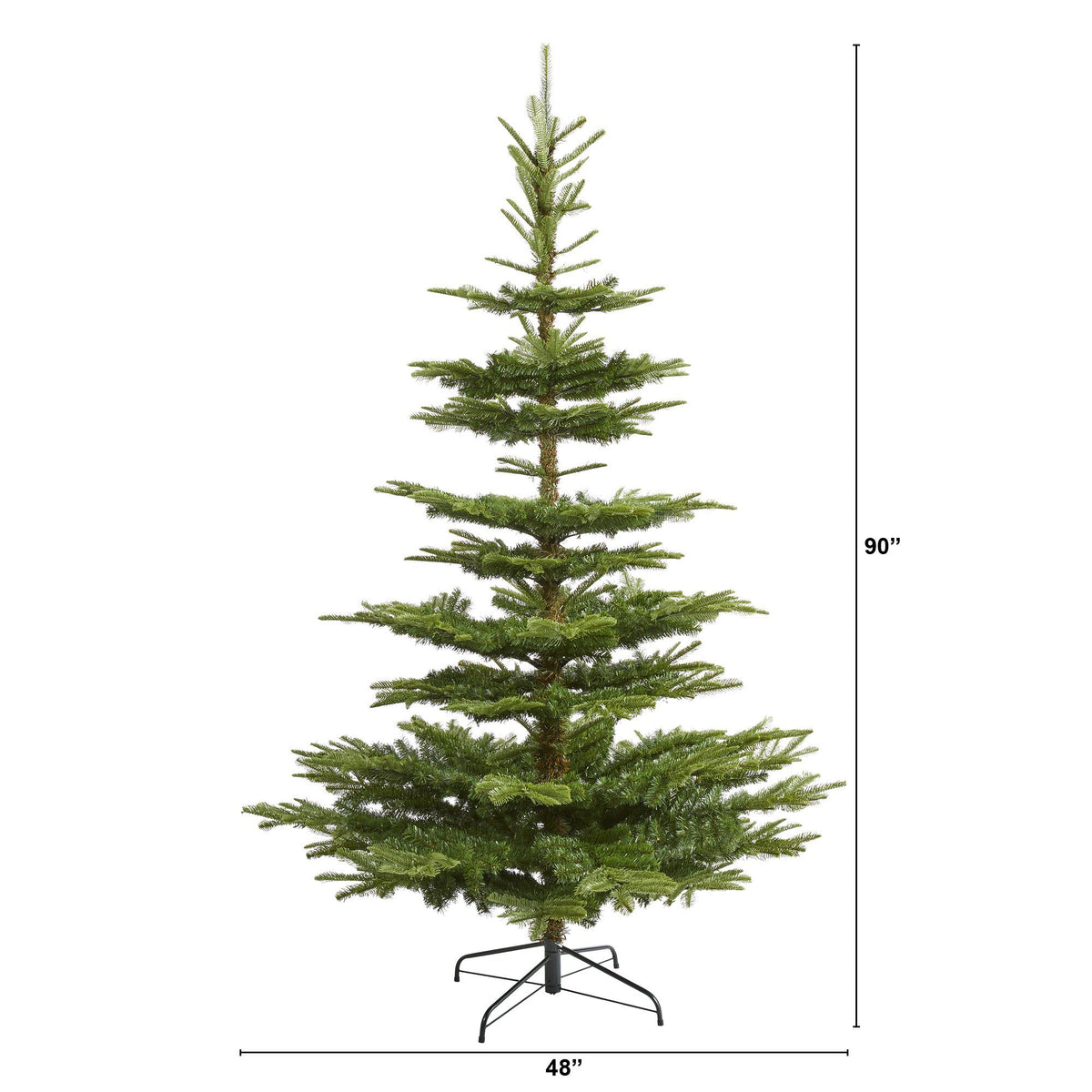 7.5 ft layered Washington spruce artificial Christmas tree with 1325 bendable branches on a stand on Tampa Home & Garden Store