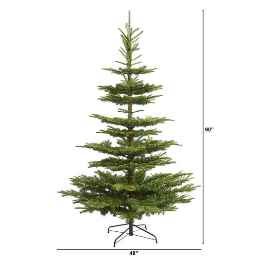 7.5 ft layered Washington spruce artificial Christmas tree with 1325 bendable branches on a stand on Tampa Home & Garden Store