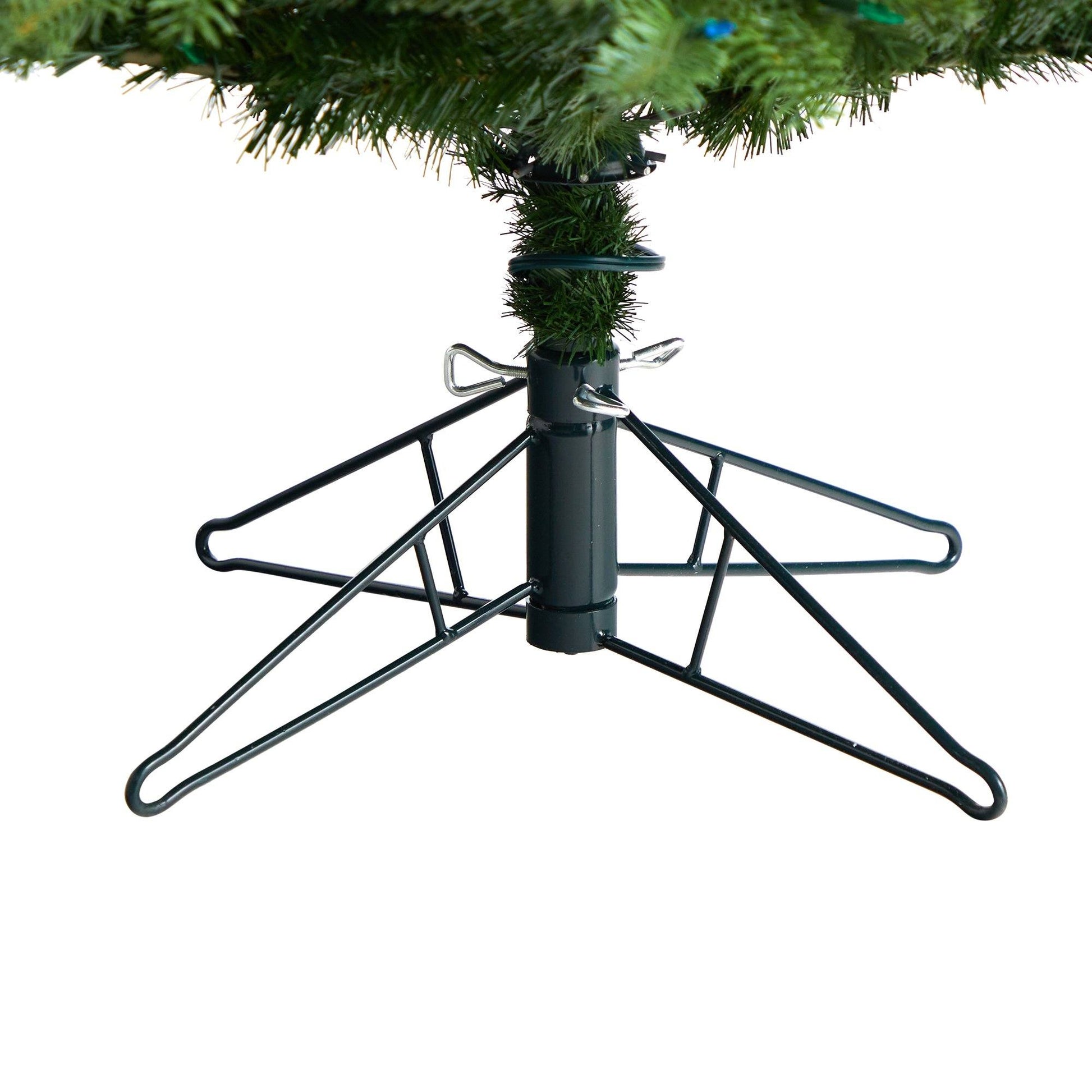 7.5 ft Montana Mountain Fir artificial Christmas tree by Nearly Natural with black metal stand on Tampa Home & Garden Store