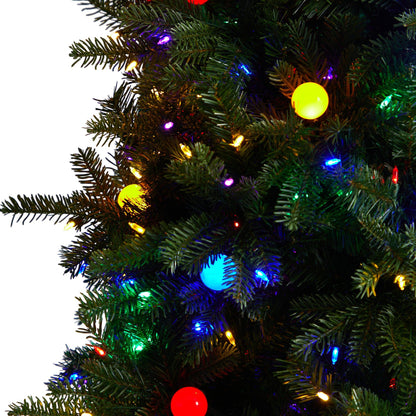 7.5’ Montana Mountain Fir artificial Christmas tree by Nearly Natural with multicolor lights on Tampa Home & Garden Store
