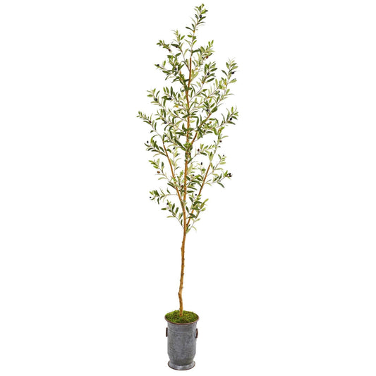 7.5’ Olive Artificial Tree in Decorative Planter - Tampa Home & Garden Store