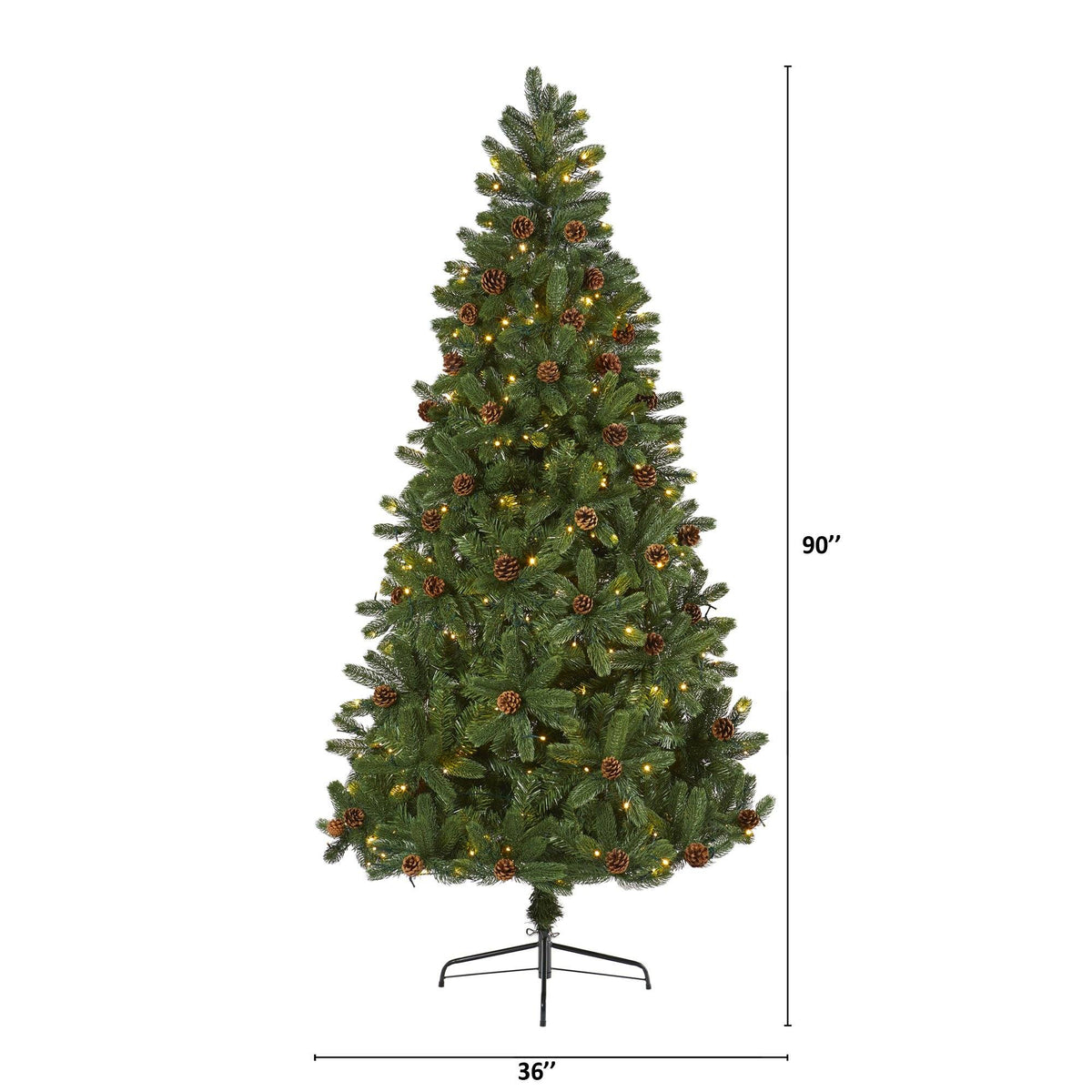 7.5' Rocky Mountain Spruce artificial Christmas tree with pinecones and 400 LED lights Nearly Natural on Tampa Home & Garden Store