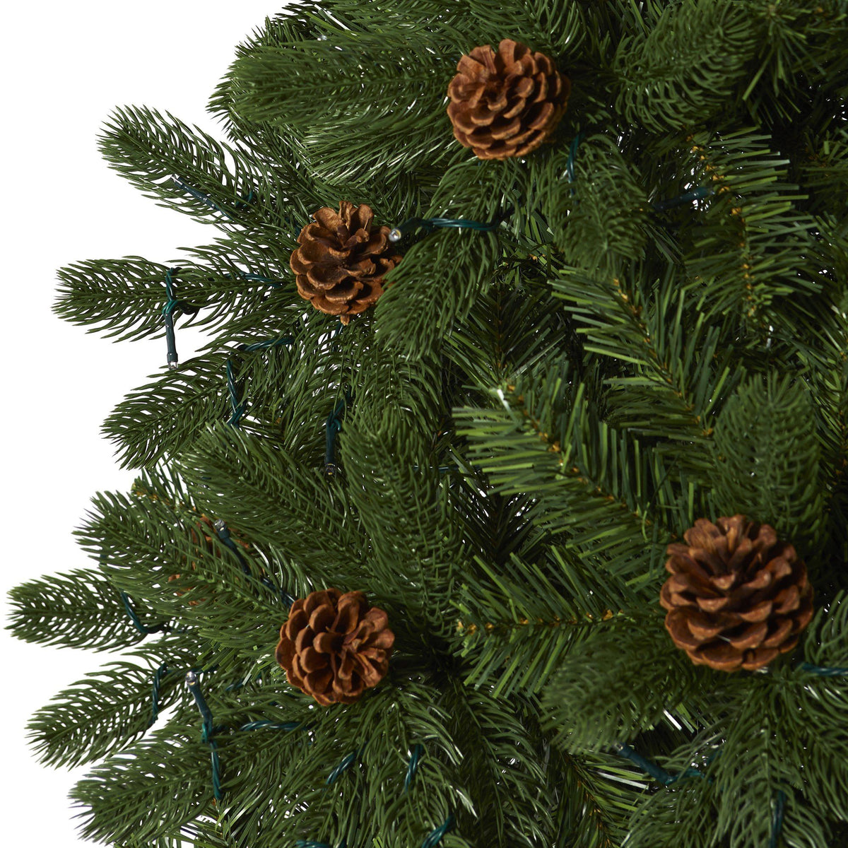 7.5' Rocky Mountain Spruce artificial Christmas tree with pinecones and 400 LED lights on Tampa Home & Garden Store