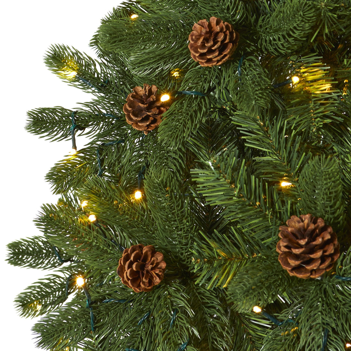 Christmas tree Nearly Natural 7.5' Rocky Mountain Spruce with pinecones and 400 LED lights on Tampa Home & Garden Store