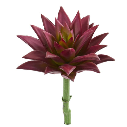 8-inch agave succulent artificial plant pick set of 12 burgundy leaves Nearly Natural on Tampa Home & Garden Store