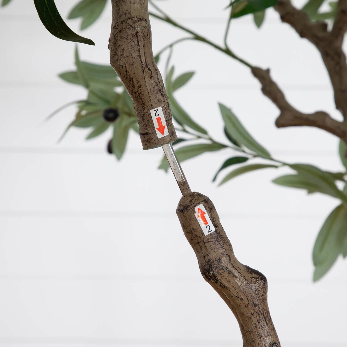 Artificial Olive Tree and White Decor Planter