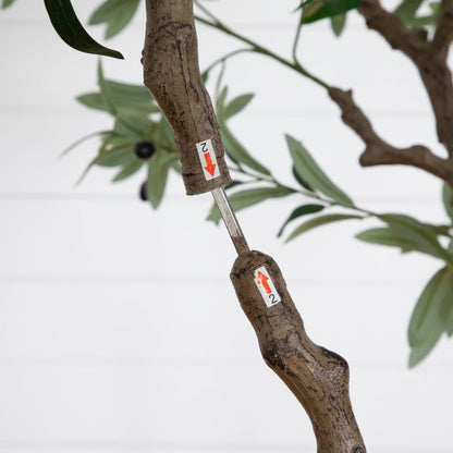 Artificial Olive Tree and White Decor Planter