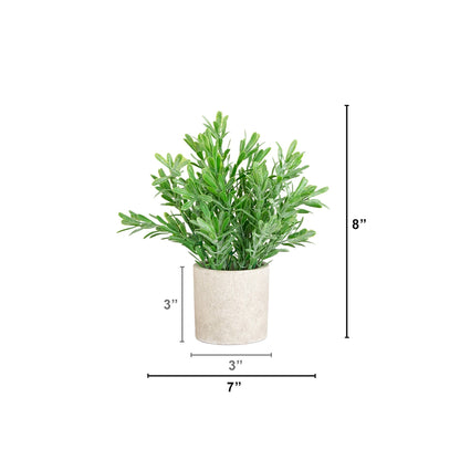 8 inch artificial grass plant in beige textured planter by Nearly Natural on Tampa Home & Garden Store