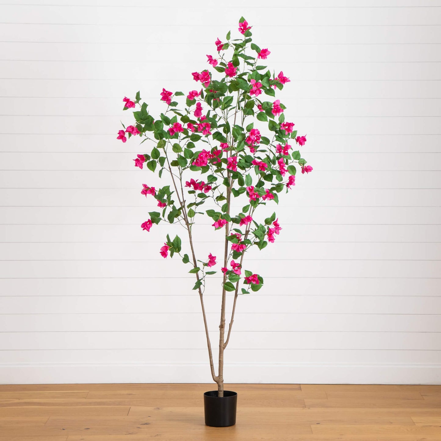 Nearly Natural 8’ bougainvillea tree in a pot with pink flowers on Tampa Home & Garden Store