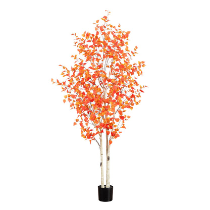 Árbol artificial de abedul de otoño de 2,4 metros