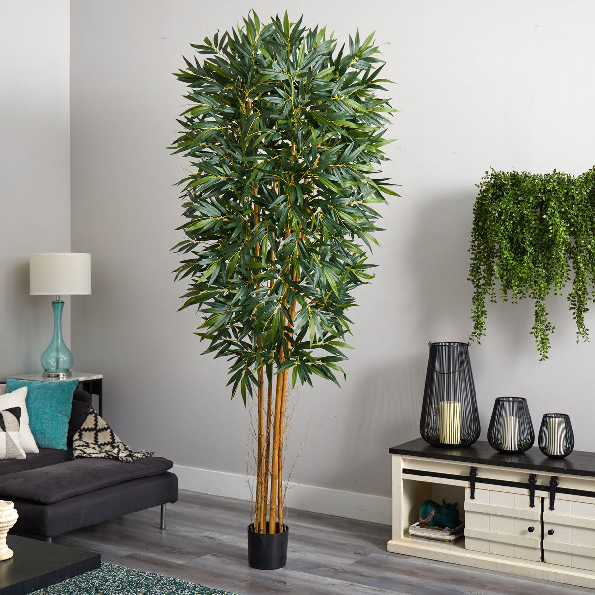 8 ft Biggy Style Bamboo Tree by Nearly Natural, lifelike artificial bamboo indoor plant on Tampa Home & Garden Store