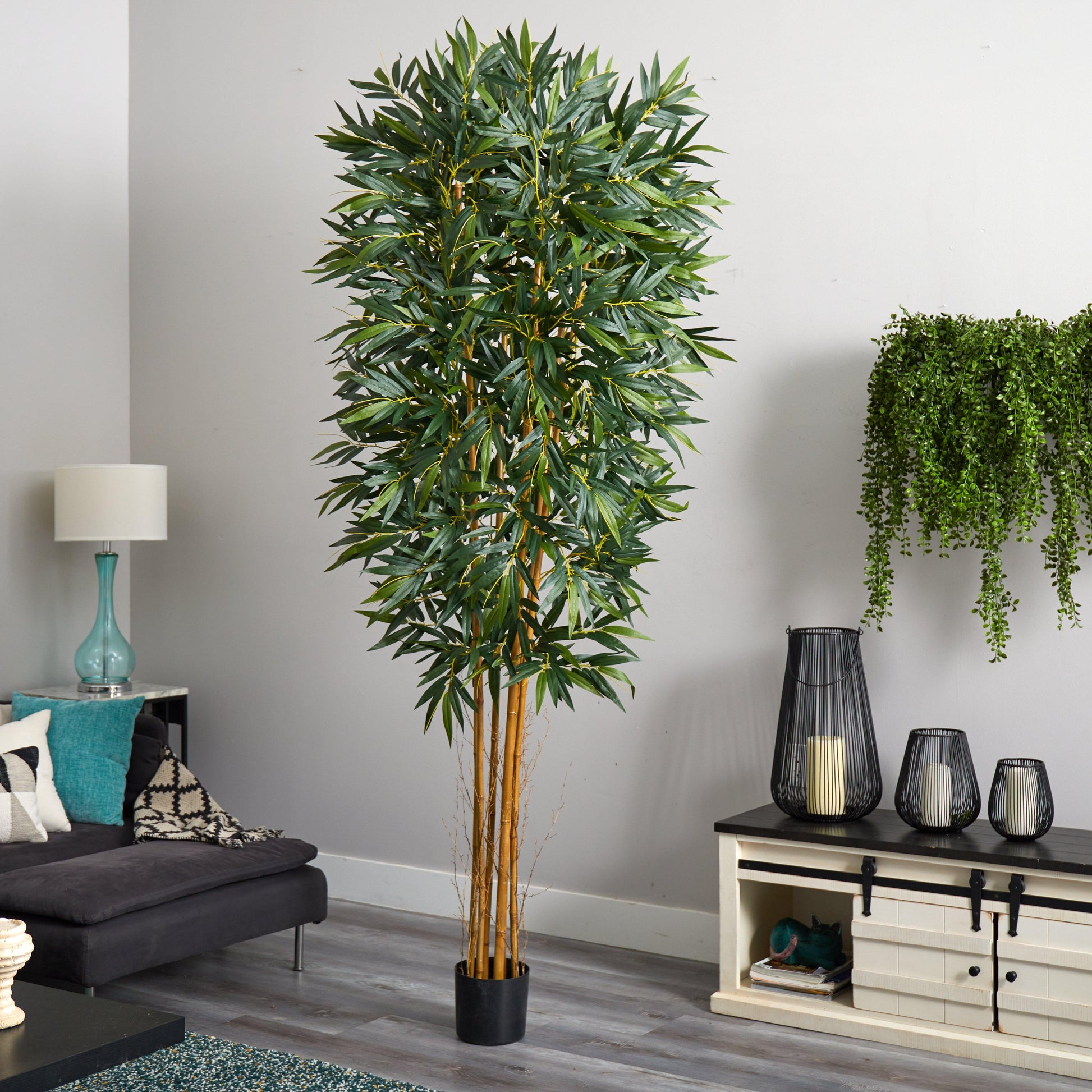 8 ft Biggy Style Bamboo Tree by Nearly Natural, lifelike artificial bamboo indoor plant on Tampa Home & Garden Store