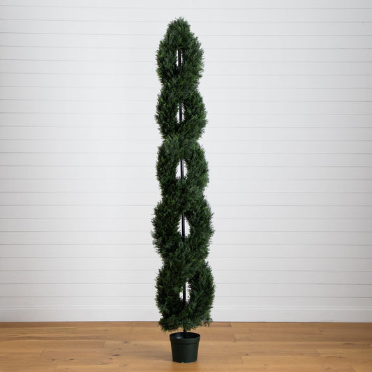 8’ Double Pond Cypress Spiral Topiary UV Resistant (Indoor/Outdoor) - Tampa Home & Garden Store