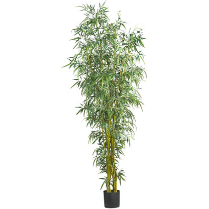 7’ Fancy Style Bamboo Silk Tree Nearly Natural artificial bamboo leaves in a black pot on Tampa Home & Garden Store