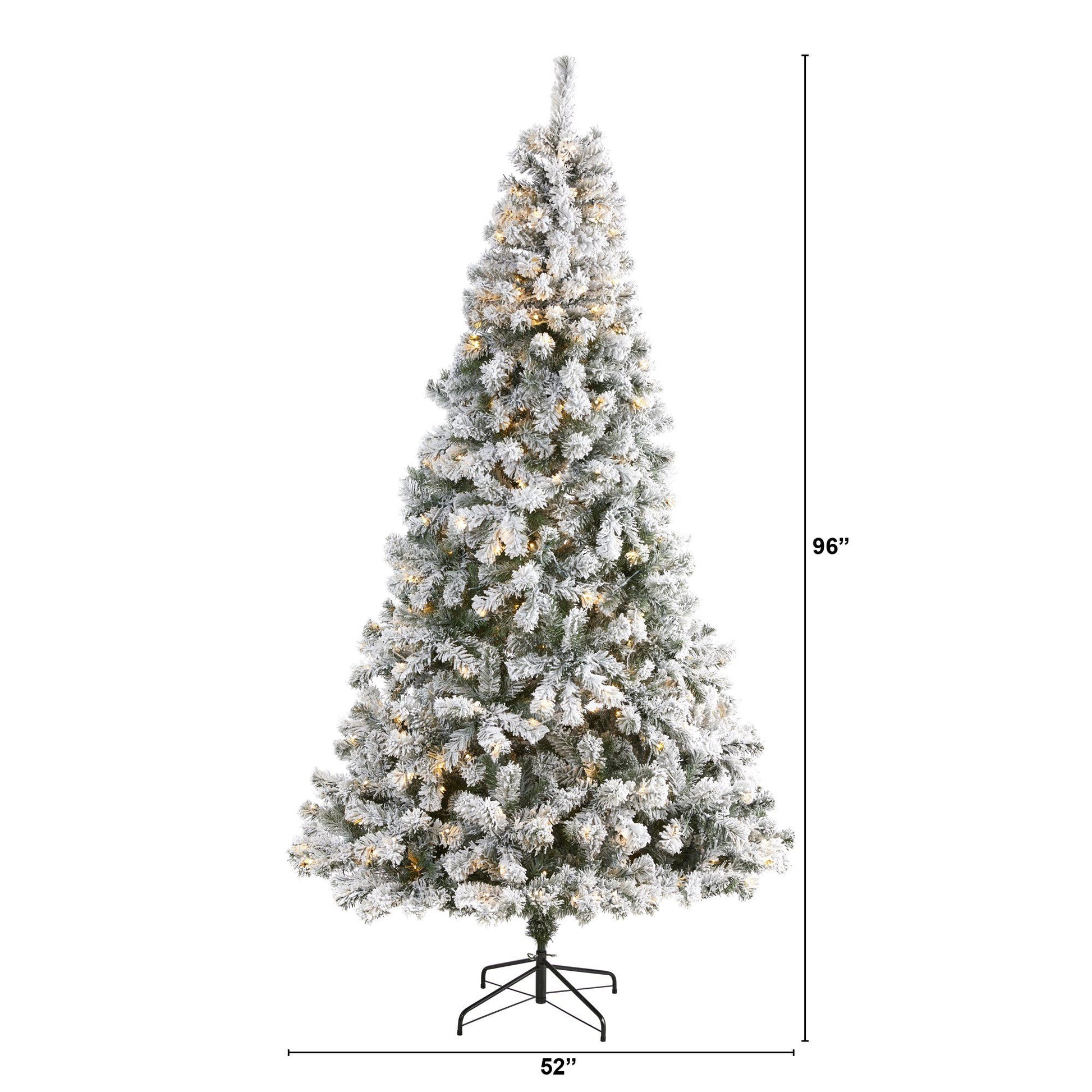 8 ft flocked West Virginia Fir artificial Christmas tree with 500 LED lights by Nearly Natural on Tampa Home & Garden Store