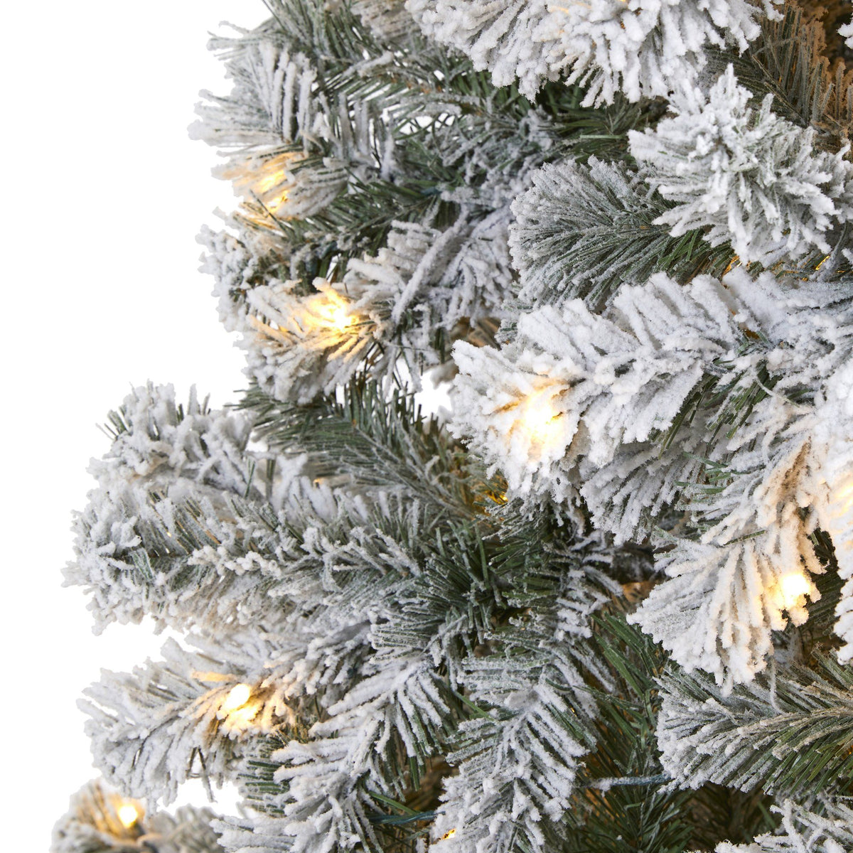 8' Flocked West Virginia Fir Christmas Tree with 500 Clear LED Lights on Tampa Home & Garden Store