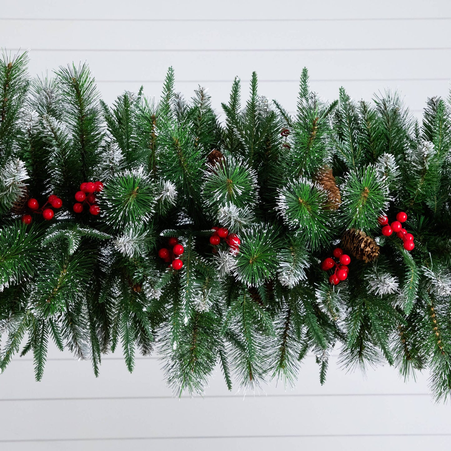 8' artificial holiday green Christmas pine archway with pinecones and red berries on Tampa Home & Garden Store