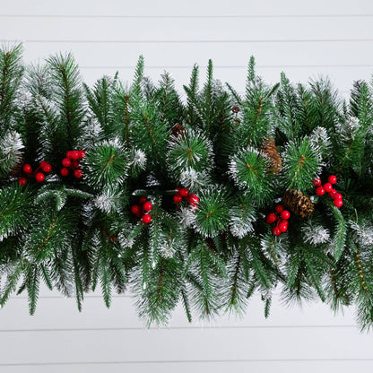 8' artificial holiday green Christmas pine archway with pinecones and red berries on Tampa Home & Garden Store