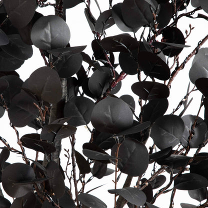 8 ft Nearly Natural black eucalyptus artificial tree, pre-lit with orange and purple LEDs on Tampa Home & Garden Store