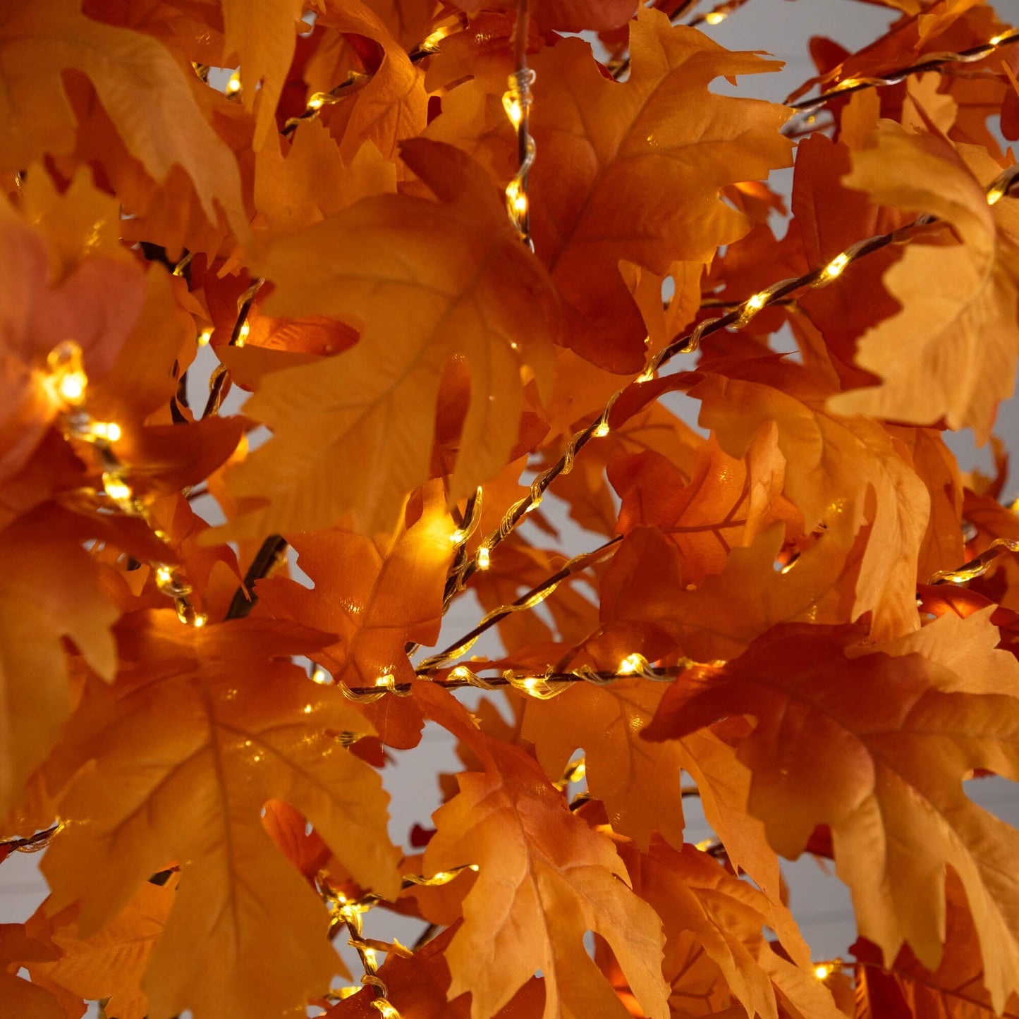 Tree Nearly Natural 8' Pre-Lit Autumn Maple with orange leaves and 660 warm white LEDs on Tampa Home & Garden Store