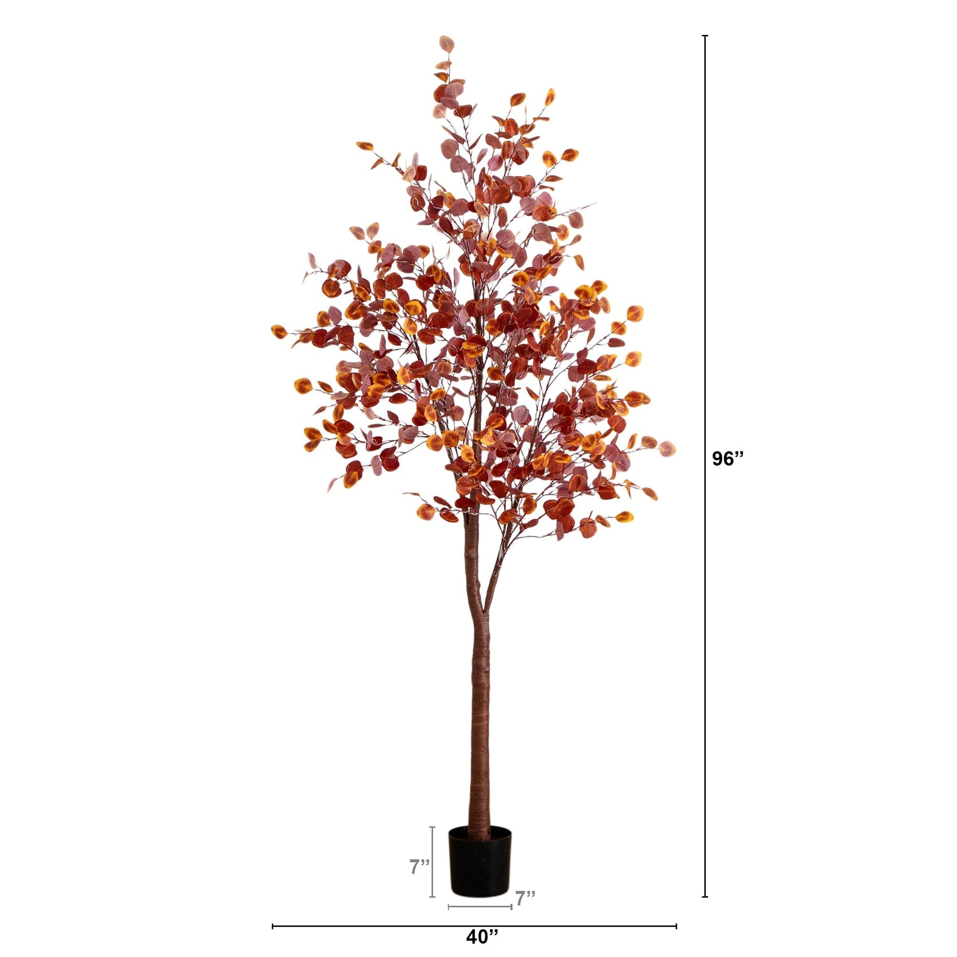 8 ft pre-lit autumn eucalyptus tree with 540 LEDs, Nearly Natural on Tampa Home & Garden Store