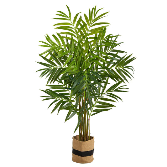 8’ King Palm Artificial Tree in Handmade Natural Jute and Cotton Planter - Tampa Home & Garden Store