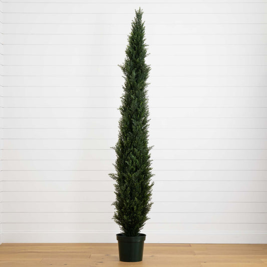 8' Mini Cedar Pine Tree w/4249 tips in 12” Pot (Two Tone Green) - Tampa Home & Garden Store