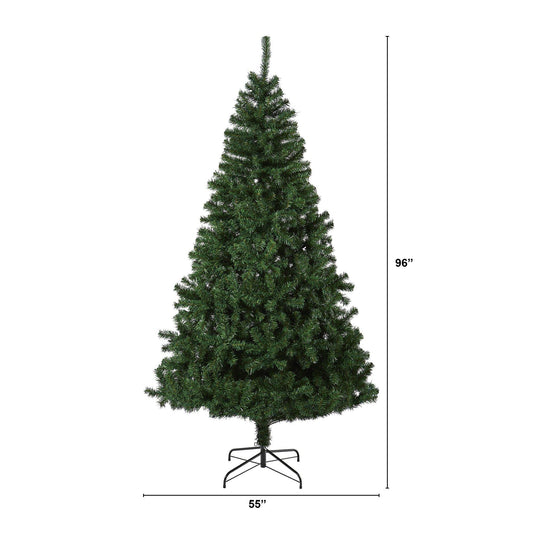 8 ft Northern Tip Pine artificial Christmas tree by Nearly Natural with metal stand on Tampa Home & Garden Store