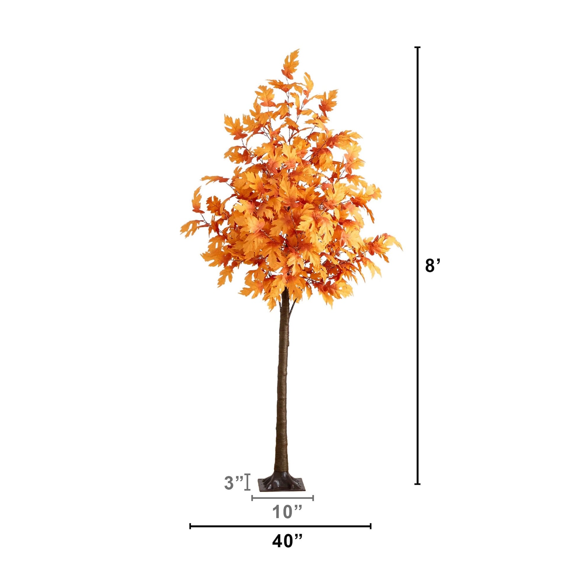 8' Nearly Natural pre-lit autumn maple tree with 660 warm white LEDs and orange leaves on Tampa Home & Garden Store