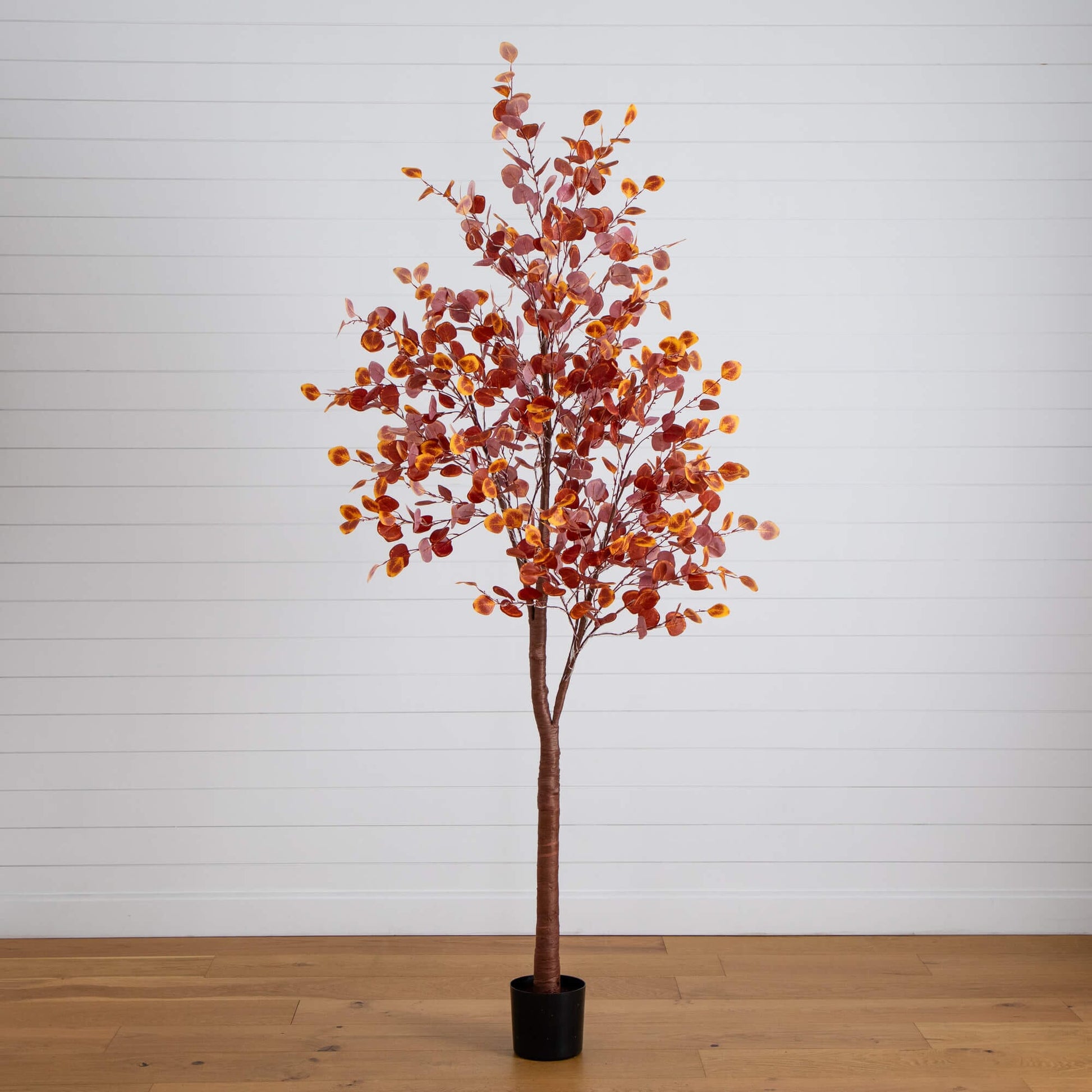 Artificial tree with autumn eucalyptus leaves and 540 warm LED lights, Nearly Natural 8 ft on Tampa Home & Garden Store