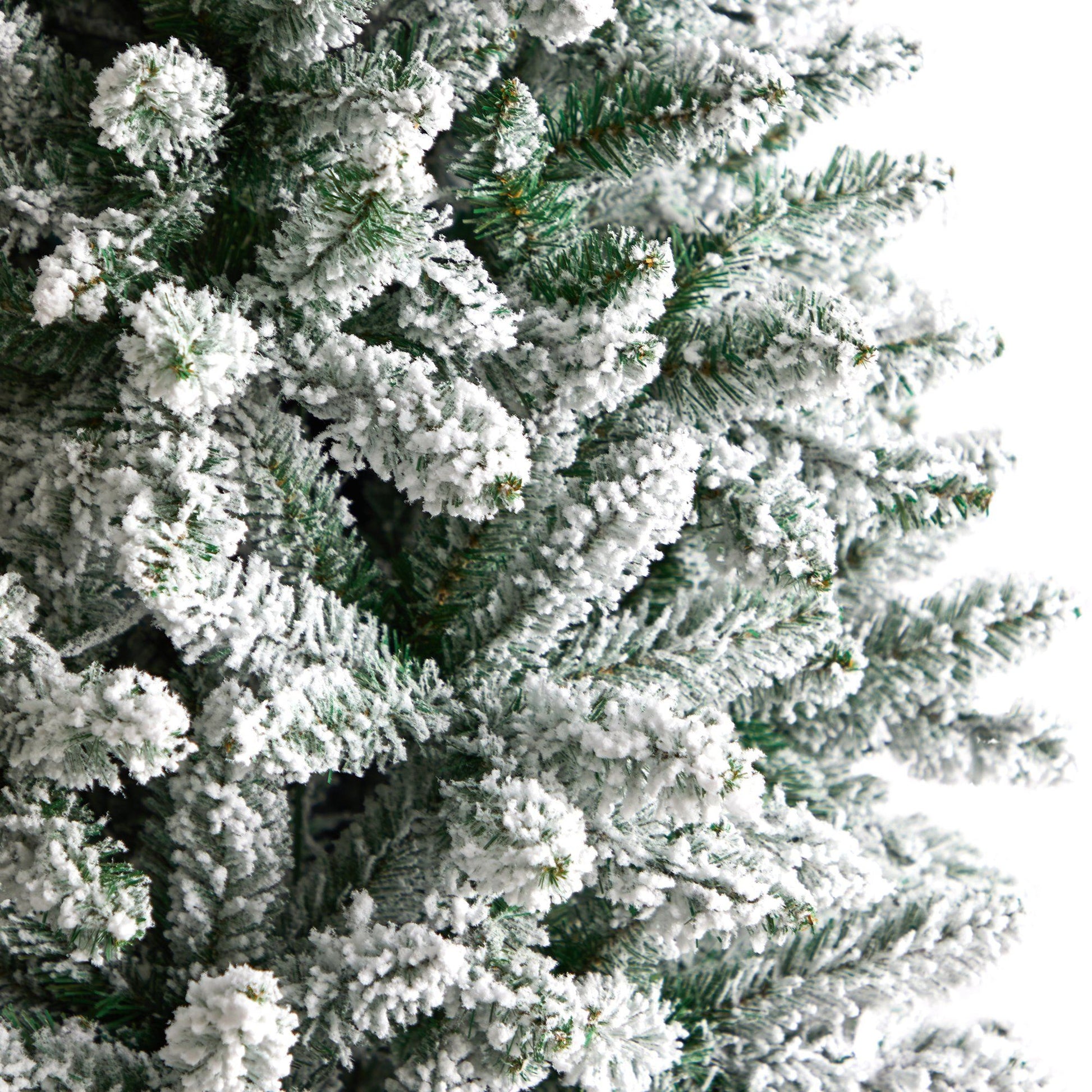 8’ Slim Flocked Montreal Fir artificial Christmas tree Nearly Natural with snowy branches on Tampa Home & Garden Store