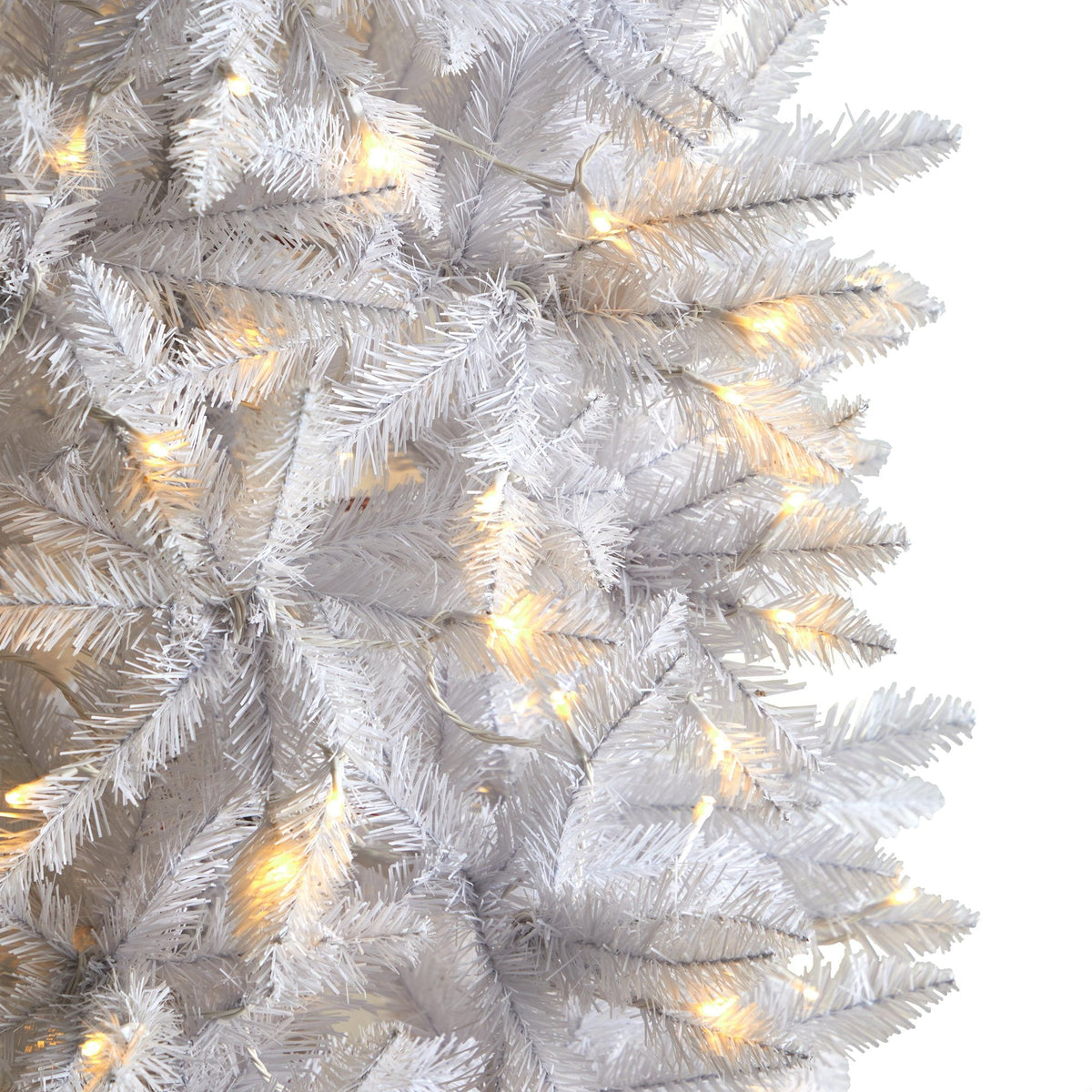 8' Slim White Artificial Christmas Tree with 400 warm white LEDs and 1348 bendable branches on Tampa Home & Garden Store
